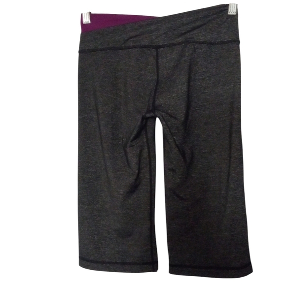 Lululemon Purple Gray Crossover Waist Band Wide Cropped Astro Leggings Size 6 - Picture 4 of 7
